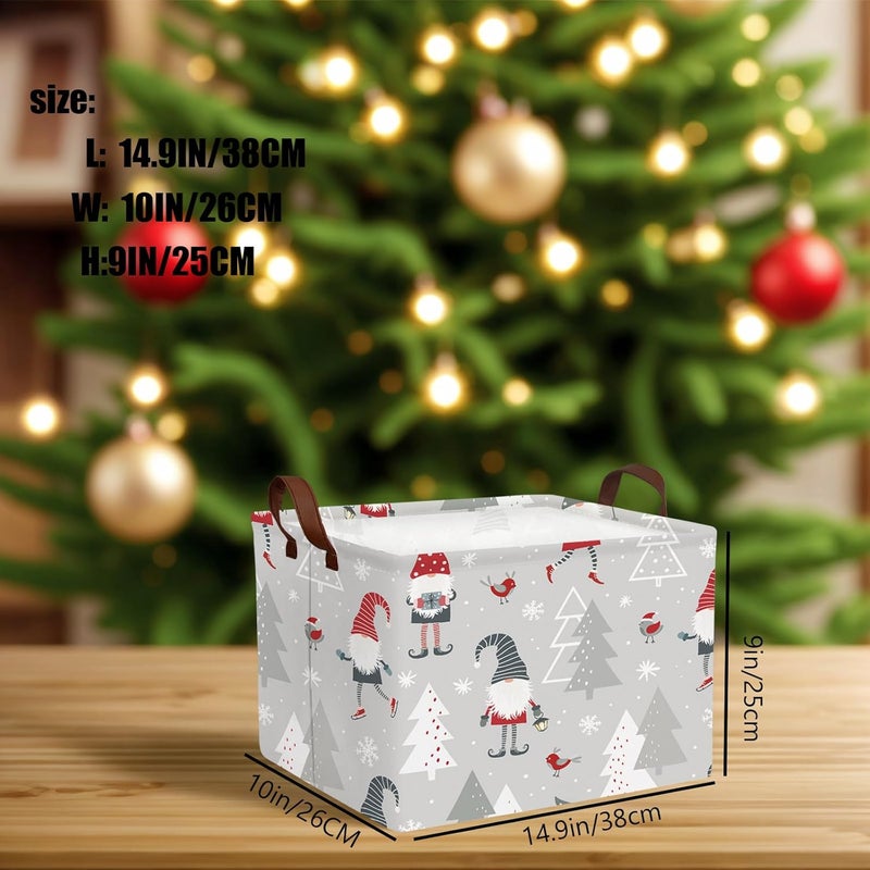 SETAMA Empty Large Christmas Basket for Gifts Women Collapsible Storage Bin Kids Toy Box Holiday Décor (Dwarf Grey) - Image 2